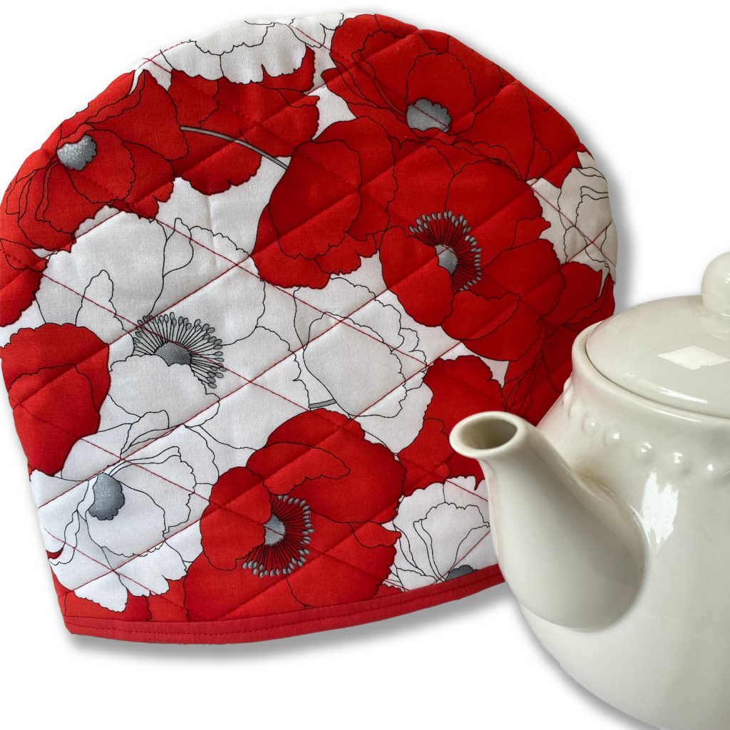 Red and White Poppy Tea Cozy